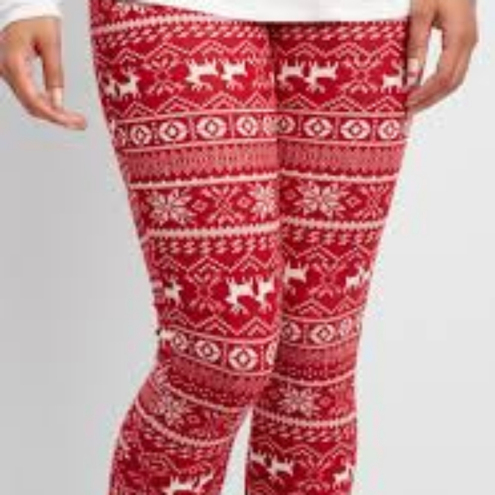 Maurices Red and White Patterned Leggings